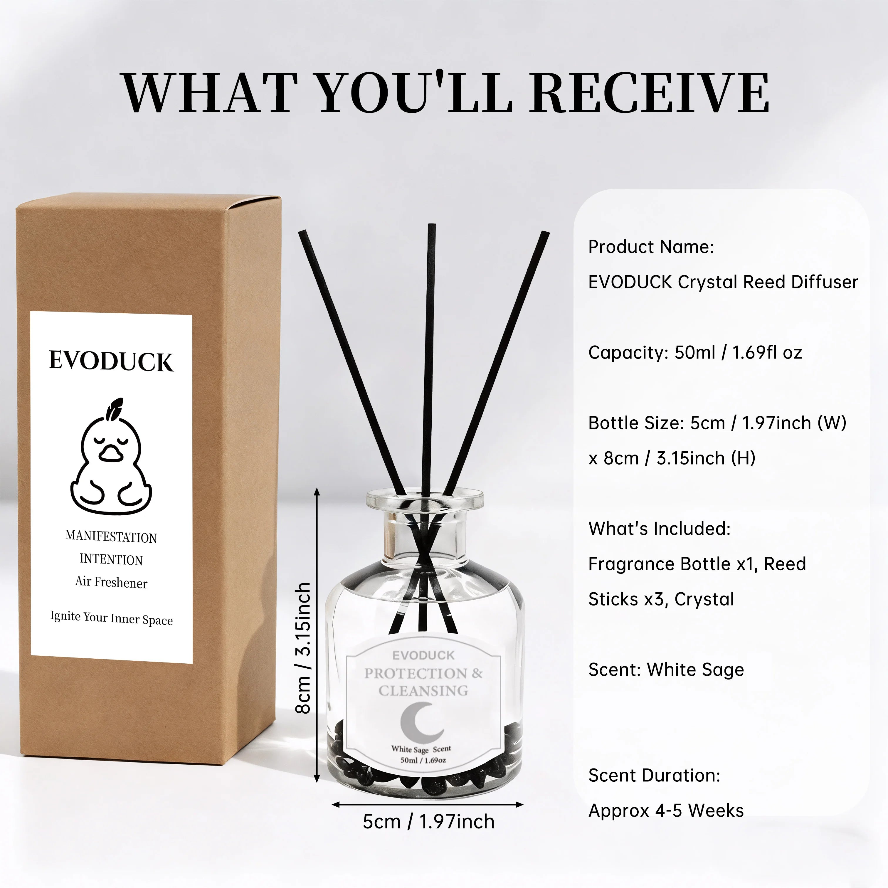 Flower Reed Diffuser-Vanilla Scent 3.38oz Scented Diffuser with Sticks Home Fragrance Essential Oil for Bathroom Shelf Decor