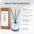 Flower Reed Diffuser-Vanilla Scent 3.38oz Scented Diffuser with Sticks Home Fragrance Essential Oil for Bathroom Shelf Decor