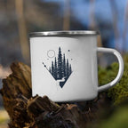 The Mountain Are Waiting Print Enamel Mug Creative Camping Coffee Tea Water Milk Cup Mugs Handle Drinkware Vacation Hiking Gift