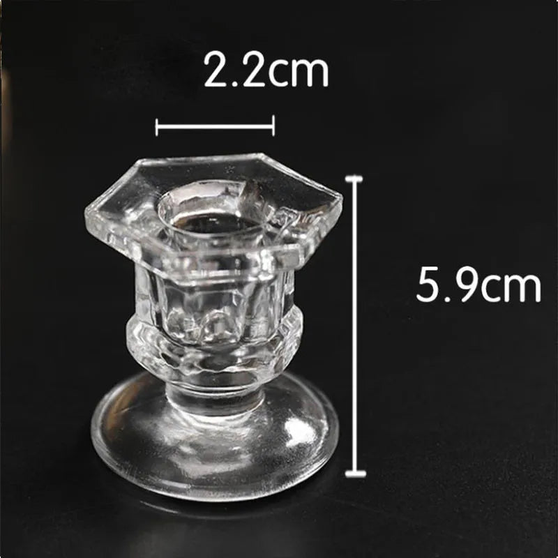 Glass Candle Holders Wedding Candlestick Fine Transparent Crystal Glass Candle Stand Dining Home Decoration
