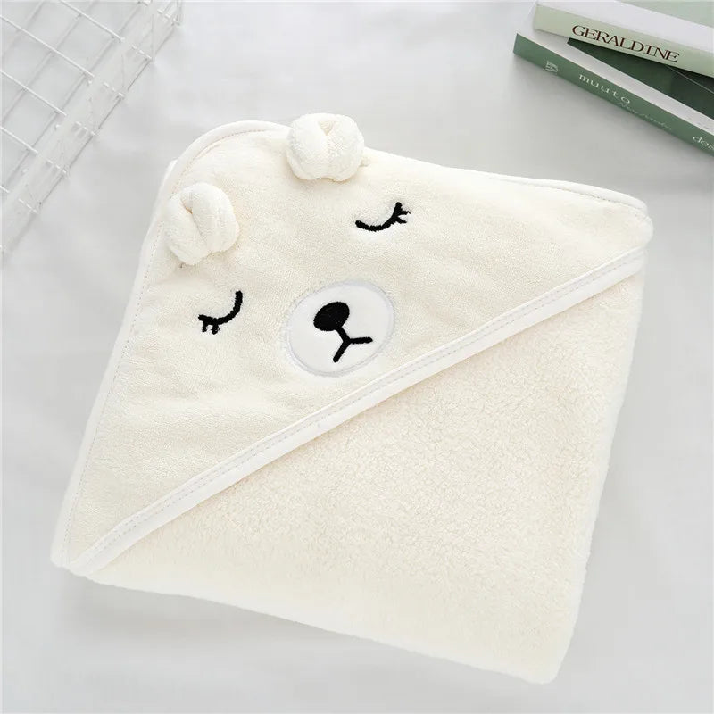Newborn Baby Hooded Towels Kids Bathrobe Super Soft Bath Towel Blanket Warm Sleeping Wrap for Infant Boys Girls