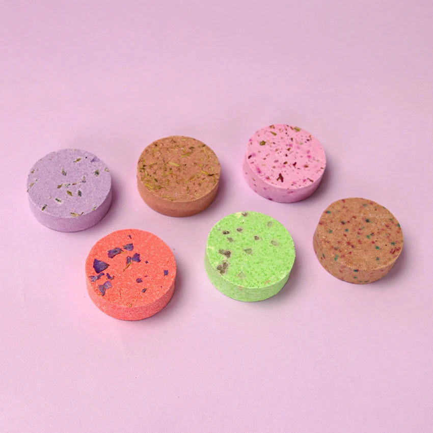 6PCS/Set Shower Steamers Gifts for Women and Men, Grapefruit, Rose Essential Oil Scented Aromatherapy Shower ball for Relaxation