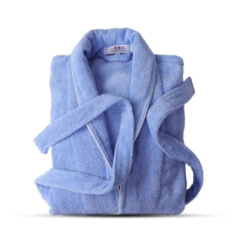 Men Women 100% Cotton Terry Bathrobe Lovers Solid Towel Sleepwear Thicken Bath Robe Kimono Femme Dressing Gown Bridesmaid Robes
