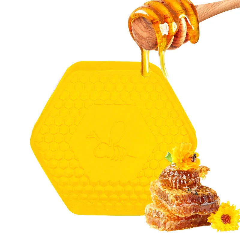 Handmade Beeswax Organic Honey Soap, Natural Moisturizing Facial Cleanser Body Wash Soap, Honey Soap, Whitening Soap