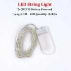Fairy Lights AA Battery Powered 1M 10 2M 20 3M 30 5M 50 10M 100Leds Silver Led Copper Wire String Light Decorative Fairy Lights