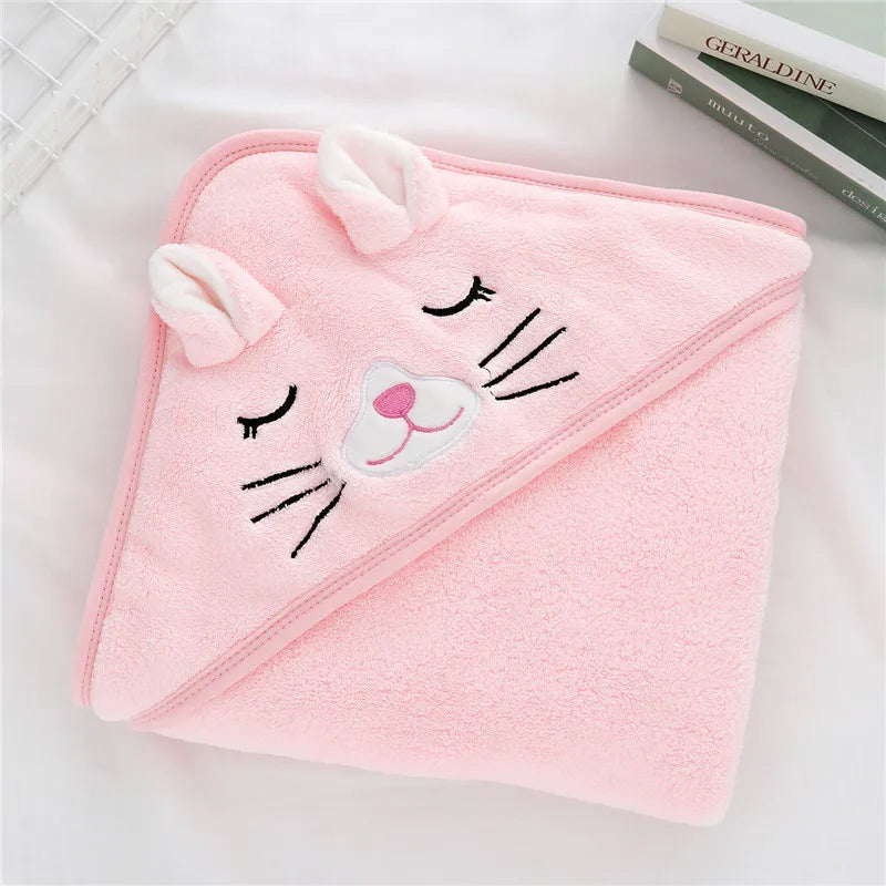 Newborn Baby Hooded Towels Kids Bathrobe Super Soft Bath Towel Blanket Warm Sleeping Wrap for Infant Boys Girls
