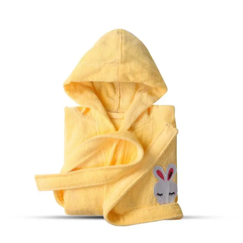 Cute Kids 100% Cotton Terry Cartoon Robe Bathrobe Boy And Girl Solid Towel Sleepwear Long Bath Robe Kimono Dressing Gown Robes