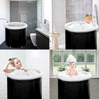 Black Customized PVC Foldable Bathtub Portable Hot Bath Tub with Lid for Adults Foldable Indoor Bathroom Use