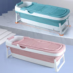 Manufacturer OEM Good Price Super Large Eco-Friendly European Style PP Plastic Foldable Bathtub with Lid and Stand for Adults