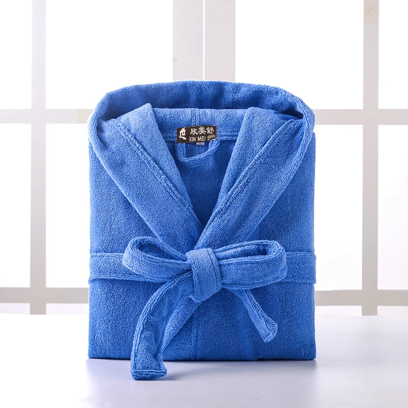 Hooded Bathrobe Men 100% Cotton Long Terry Towel Big and Tall Towel Bathrobe Male Terry Cloth Bath Robe Sleeping Dressing Gown