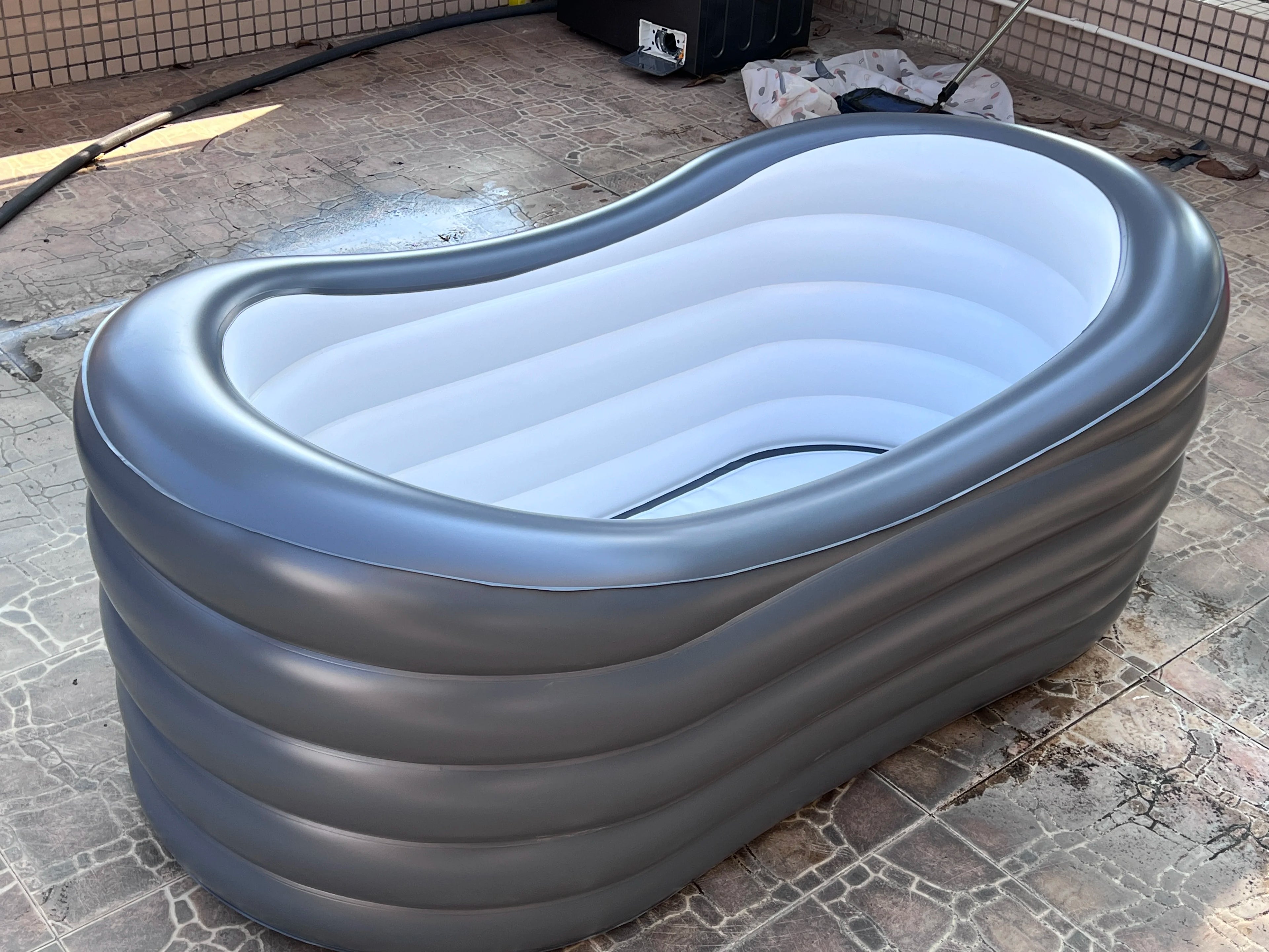 US Spot Fast Delivery Inflatable PVC Portable Bathtub Portable Foldable Cold Plunge Foldable Bathtub with Electric Pump