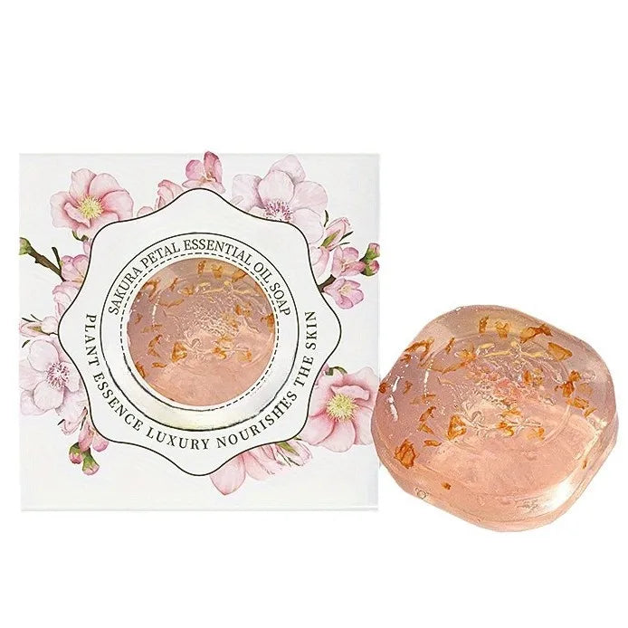 Natural Essential Oil Sakura Soap with Tea Tree Oil Moisturizing Soothing Facial Soap for Sensitive Skin Care Fruit Bath Soap
