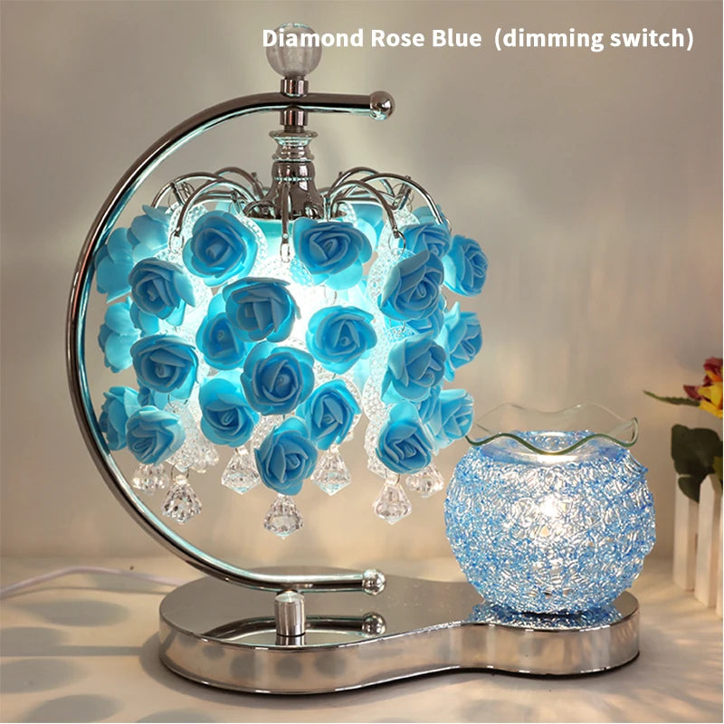 Incense Burner Machine for Bedroom, Bedside Lamp, Rose, Plug-in, Essential Oil, Aromatherapy Lamp, Birthday and Wedding Gift