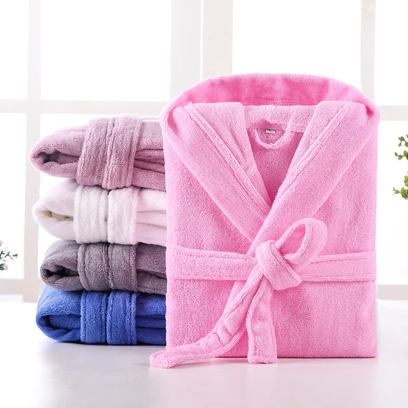 Hooded Bathrobe Men 100% Cotton Long Terry Towel Big and Tall Towel Bathrobe Male Terry Cloth Bath Robe Sleeping Dressing Gown