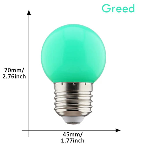 2pcs Colorful Led Light Bulb G45 E27 220V LED Lamp Red Yellow Blue Green Pink Orange White Christmas Wedding Night Light Indoor