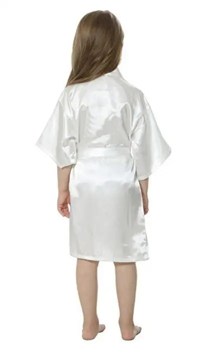 B16811 2017 Hot Sale Silk Kid Robe Kimono Robes Bridesmaid Dress Children Bathrobe Sleepwear Baby Clothes children's bathrobe