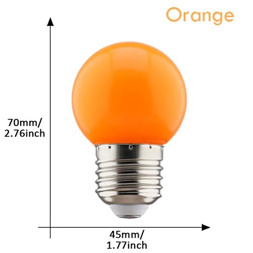 2pcs Colorful Led Light Bulb G45 E27 220V LED Lamp Red Yellow Blue Green Pink Orange White Christmas Wedding Night Light Indoor