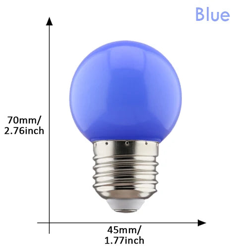 2pcs Colorful Led Light Bulb G45 E27 220V LED Lamp Red Yellow Blue Green Pink Orange White Christmas Wedding Night Light Indoor