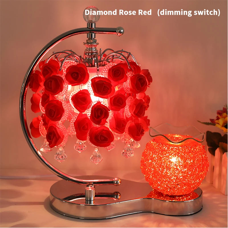 Incense Burner Machine for Bedroom, Bedside Lamp, Rose, Plug-in, Essential Oil, Aromatherapy Lamp, Birthday and Wedding Gift