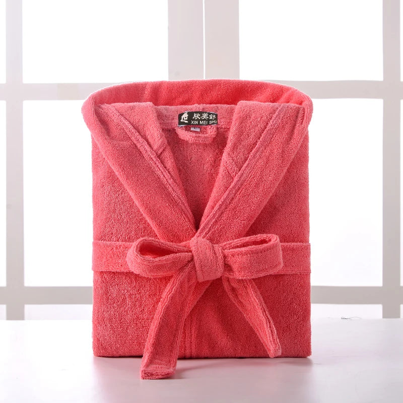 Hooded Bathrobe Men 100% Cotton Long Terry Towel Big and Tall Towel Bathrobe Male Terry Cloth Bath Robe Sleeping Dressing Gown