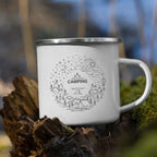 The Mountain Are Waiting Print Enamel Mug Creative Camping Coffee Tea Water Milk Cup Mugs Handle Drinkware Vacation Hiking Gift
