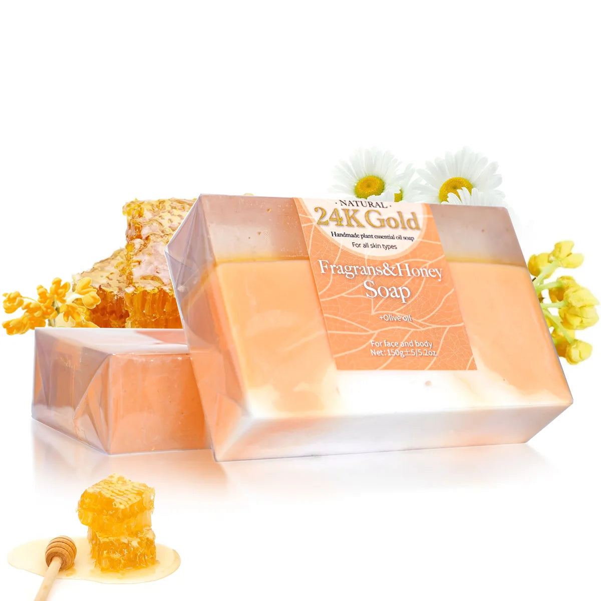 Natural Osmanthus Soap Anti Aging Whitening Skin Herbal Honey Glycerol Soap Base Cleansing Bath Sleepless Moisturizing 24k Gold