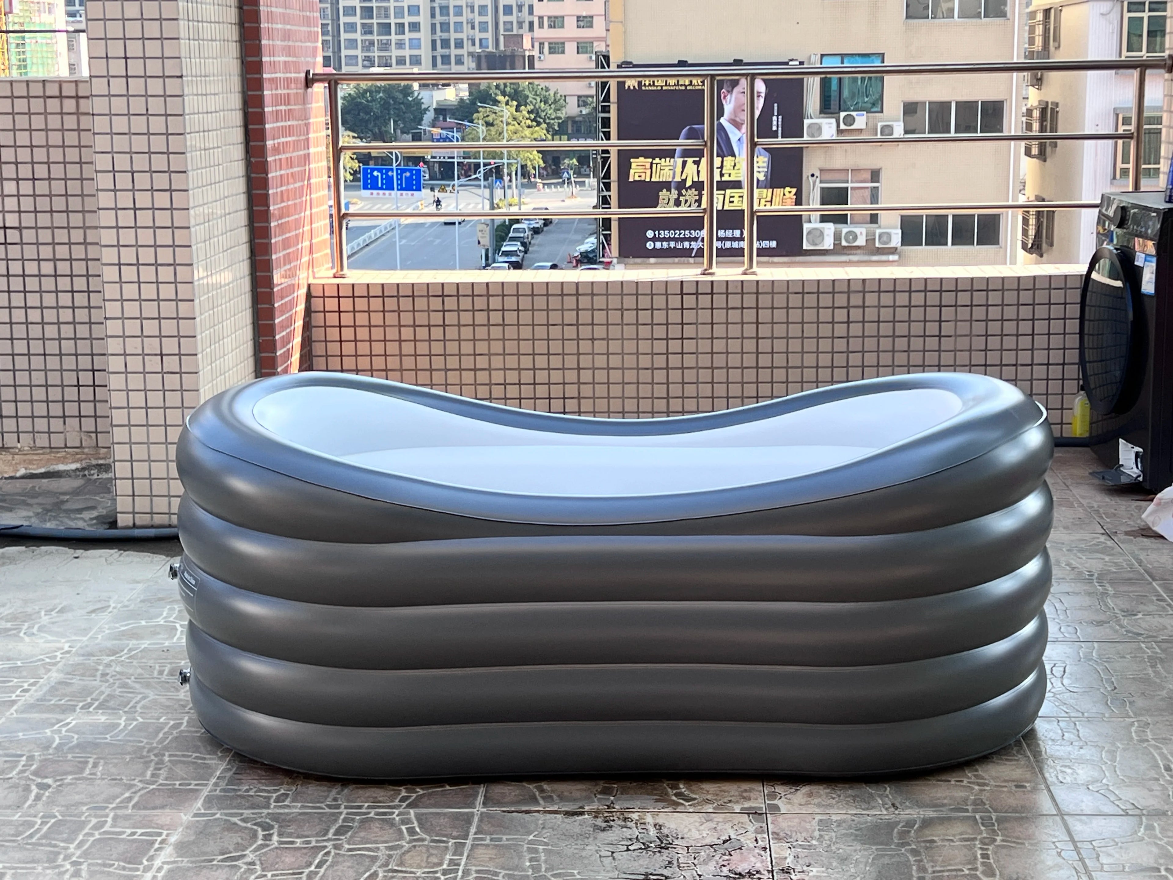 US Spot Fast Delivery Inflatable PVC Portable Bathtub Portable Foldable Cold Plunge Foldable Bathtub with Electric Pump