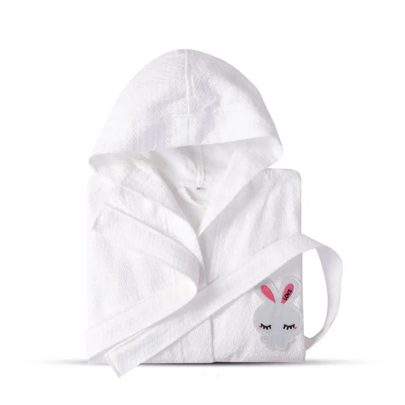 Cute Kids 100% Cotton Terry Cartoon Robe Bathrobe Boy And Girl Solid Towel Sleepwear Long Bath Robe Kimono Dressing Gown Robes