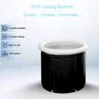 Black Customized PVC Foldable Bathtub Portable Hot Bath Tub with Lid for Adults Foldable Indoor Bathroom Use