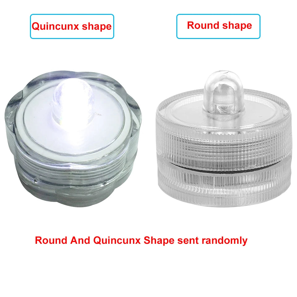 12Pcs Submersible LED Light Flameless Candle Tealights Underwater Pool Lights For Wedding Home Vase Festival Party Decoration