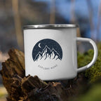 The Mountain Are Waiting Print Enamel Mug Creative Camping Coffee Tea Water Milk Cup Mugs Handle Drinkware Vacation Hiking Gift