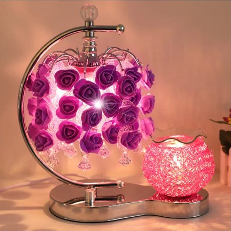 Incense Burner Machine for Bedroom, Bedside Lamp, Rose, Plug-in, Essential Oil, Aromatherapy Lamp, Birthday and Wedding Gift