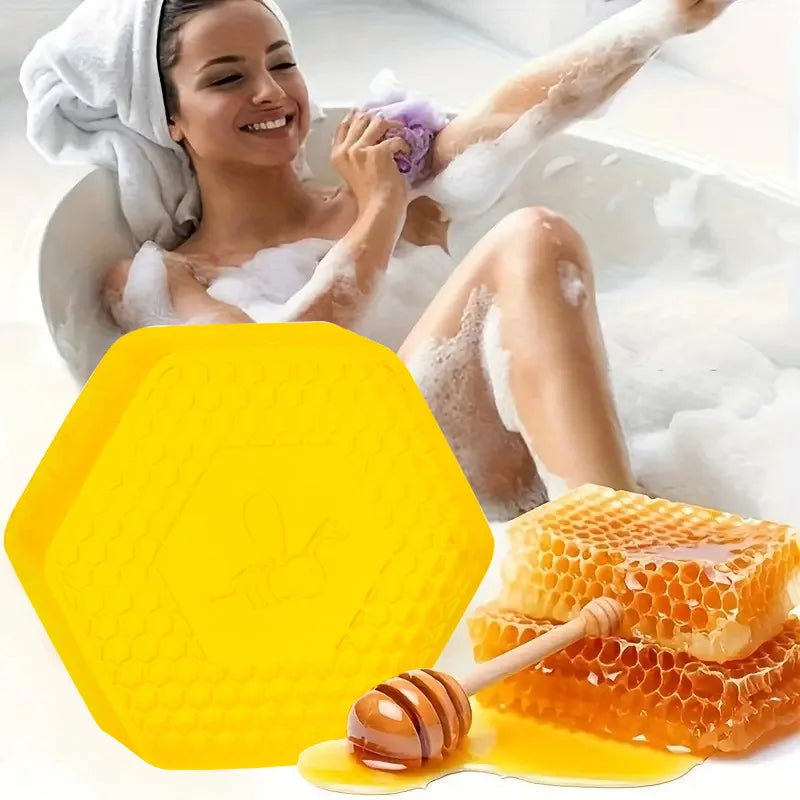 Handmade Beeswax Organic Honey Soap, Natural Moisturizing Facial Cleanser Body Wash Soap, Honey Soap, Whitening Soap