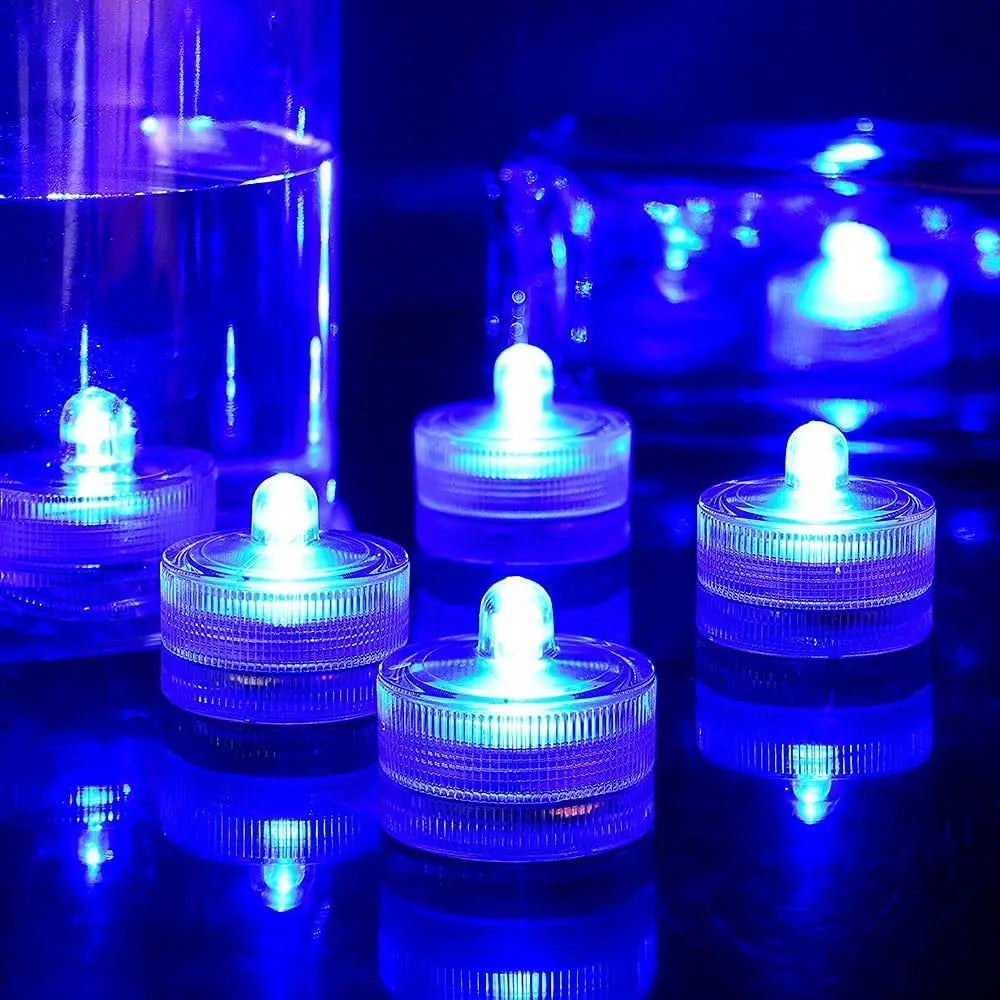 12Pcs Submersible LED Light Flameless Candle Tealights Underwater Pool Lights For Wedding Home Vase Festival Party Decoration