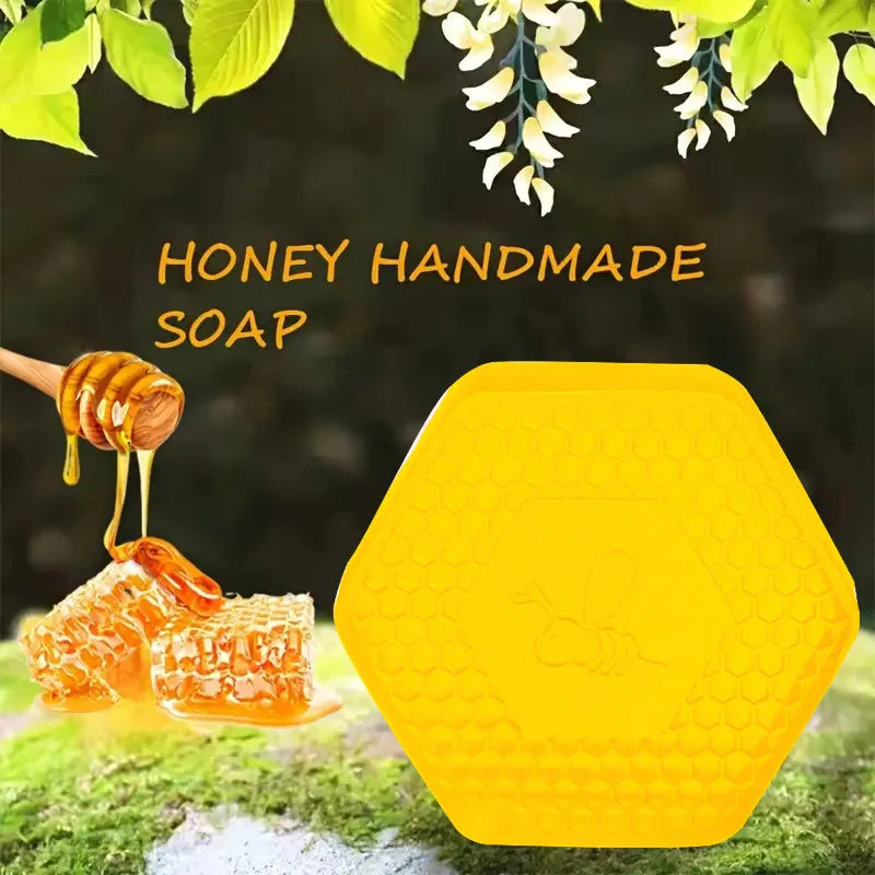 Handmade Beeswax Organic Honey Soap, Natural Moisturizing Facial Cleanser Body Wash Soap, Honey Soap, Whitening Soap
