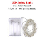 Fairy Lights AA Battery Powered 1M 10 2M 20 3M 30 5M 50 10M 100Leds Silver Led Copper Wire String Light Decorative Fairy Lights
