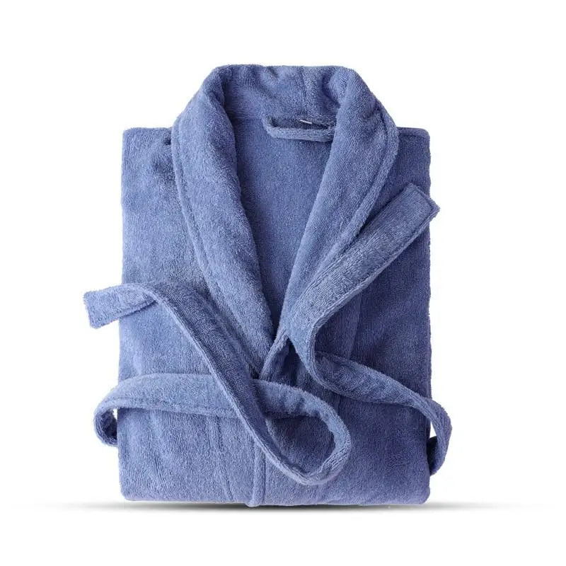 Men Women 100% Cotton Terry Bathrobe Lovers Solid Towel Sleepwear Thicken Bath Robe Kimono Femme Dressing Gown Bridesmaid Robes
