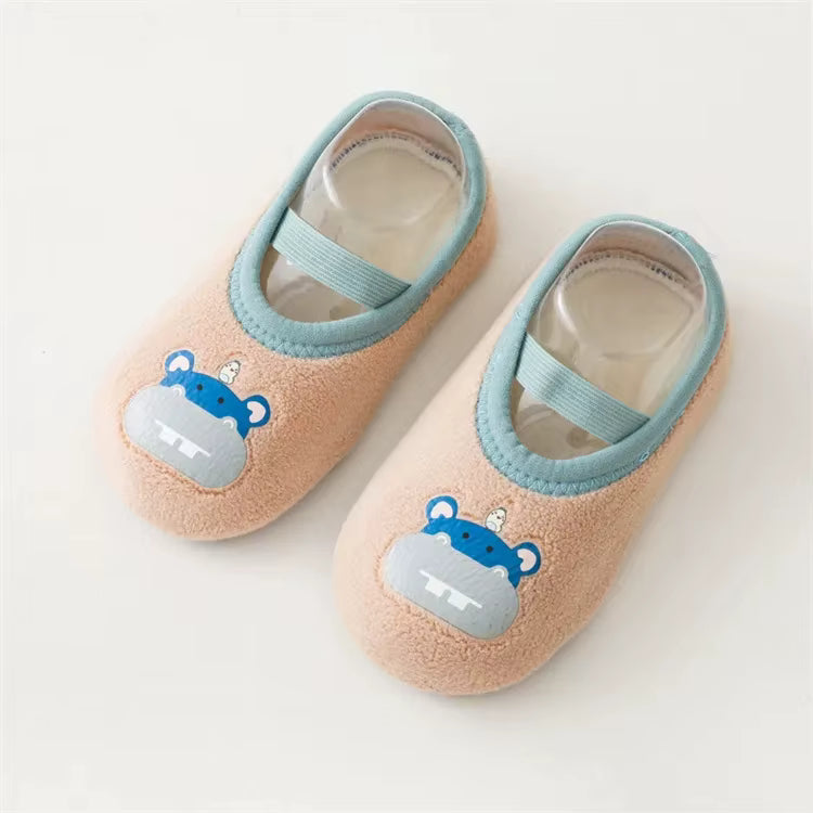 Cozy Animal First Walker Slippers for Baby – Anti-Slip Winter Shoes