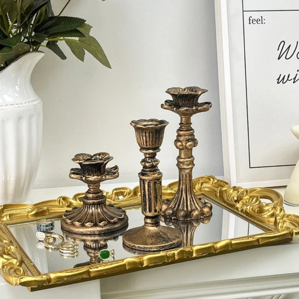 Vintage Classical Candlestick Holders Candle Stand Bronze Candle Holder Home Decoration Ornament Tabletop Candle Holders