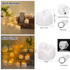LED Tealight Candles Battery Operated Flameless Flickering Electric Dripping Wax Votive Candlesfor Christmas Halloween Decor