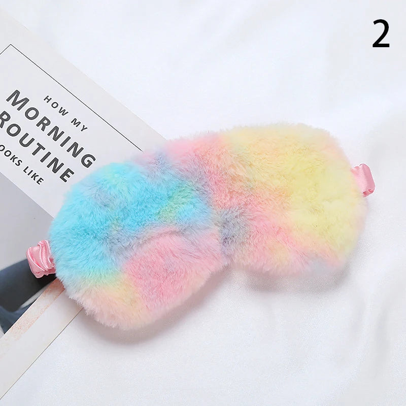 1Pcs Proof Night Eye Cover Silk Eye Patches Health Care Plush Sleep Eye Mask for Adults Soft Skin-Friendly Light