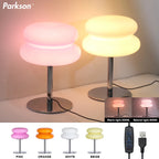 Macaroon Glass Table Lamp Dimming Bedroom Bedside Study Reading Led Night Light Home Decor Atmosphere Lamps Stained Desk Lamp