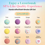 Bath Bombs Gift Set - 12Pack Handmade Natural & Organic Ingredients, Spa Relaxing Gifts for Women & Men, Aromatherapy Bubble Bat