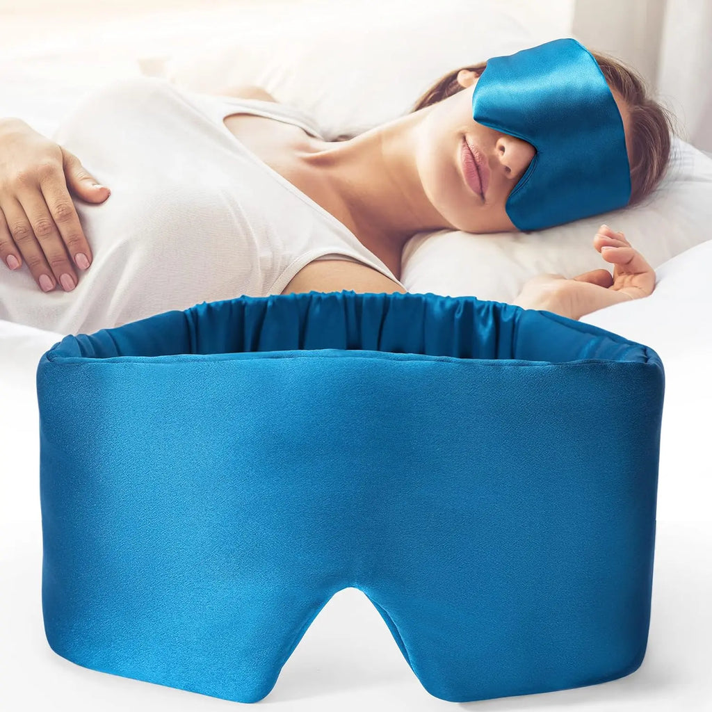 100% Natural Silk Sleep Mask, Soft and Smooth Eye Mask, Sleep Aid Eye Mask, Nighttime Light Blocking and Breathable Eye Mask