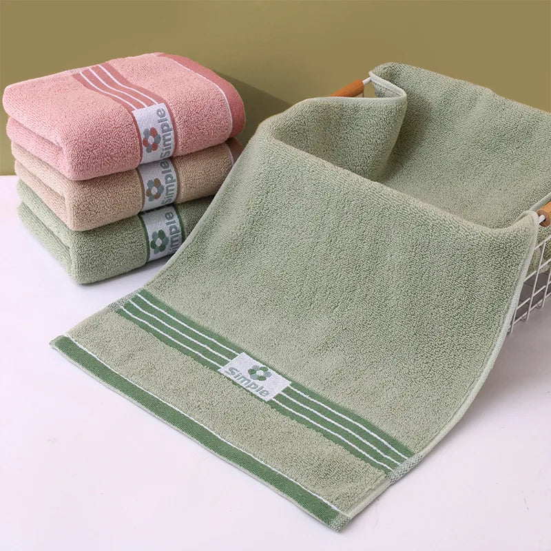 33x73cm Pure Cotton Bath Towel Washcloth Towel Solid Color Soft Absorbent Towels Multipurpose Use For Hotel Bathroom ﻿