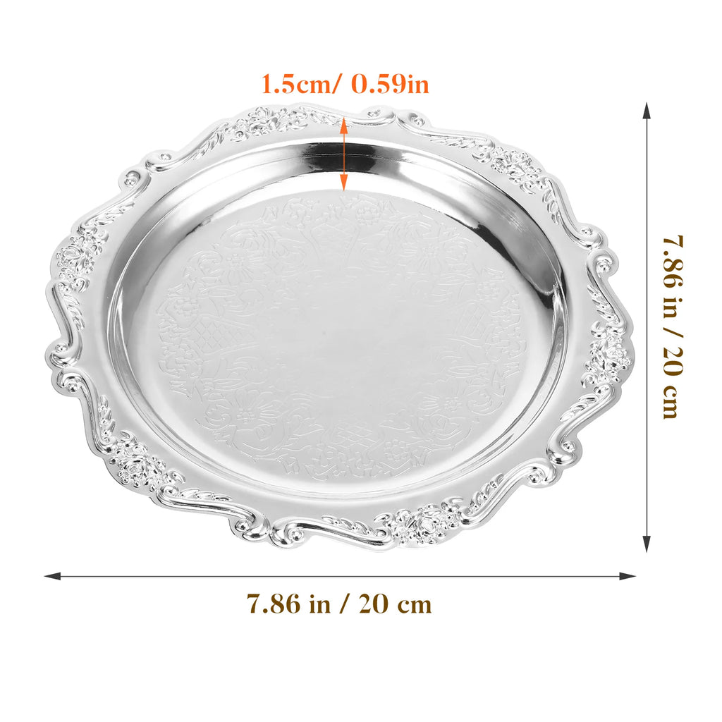 Elegant Iron Dessert Serving Tray for Food Snacks Jewelry Display Home Party Decor Serveware for Entertaining Trinket Dish