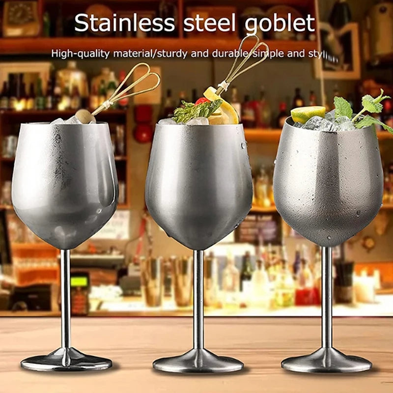500ml Stainless Steel Glass Cocktail Creative Wine Glass Bar Restaurant Champagne Glass Red Wine Glass Drinkware Barware Cup