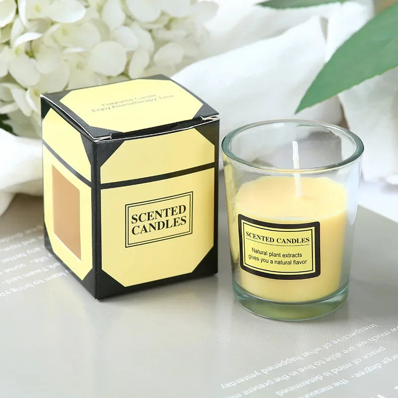 Plant wax scented candle gift box soybean candle glass cup scented candle indoor smokeless Hotel fragrance