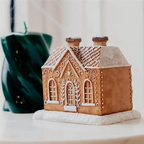 A19F-1PCS Gingerbread House Incense Burner, Resin Log Cabin Incense Burner, Christmas Incense Burner,Home Chimney Decorations Du