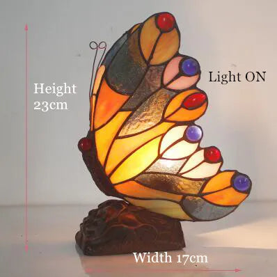 Tiffany turkish table lamp Retro Stained stained glass decor Light Hotel Table Lamp Bedroom Decoration bedroom butterfly lamp